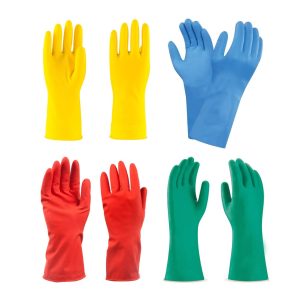 Guantes De Caucho Lava Loza Para Cocina De Limpieza Aseo ParaBaño X4 Pares