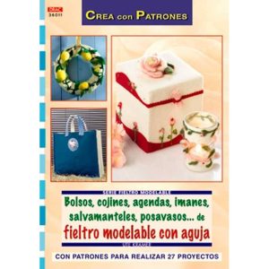 BOLSOS, COJINES, AGENDAS, IMANES, SALVAMANTELES, POSAVASOS… DE FIELTRO MODELABLE CON AGUJA